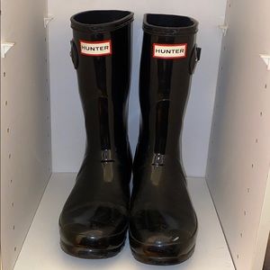 Short Black Hunter Rain boots
